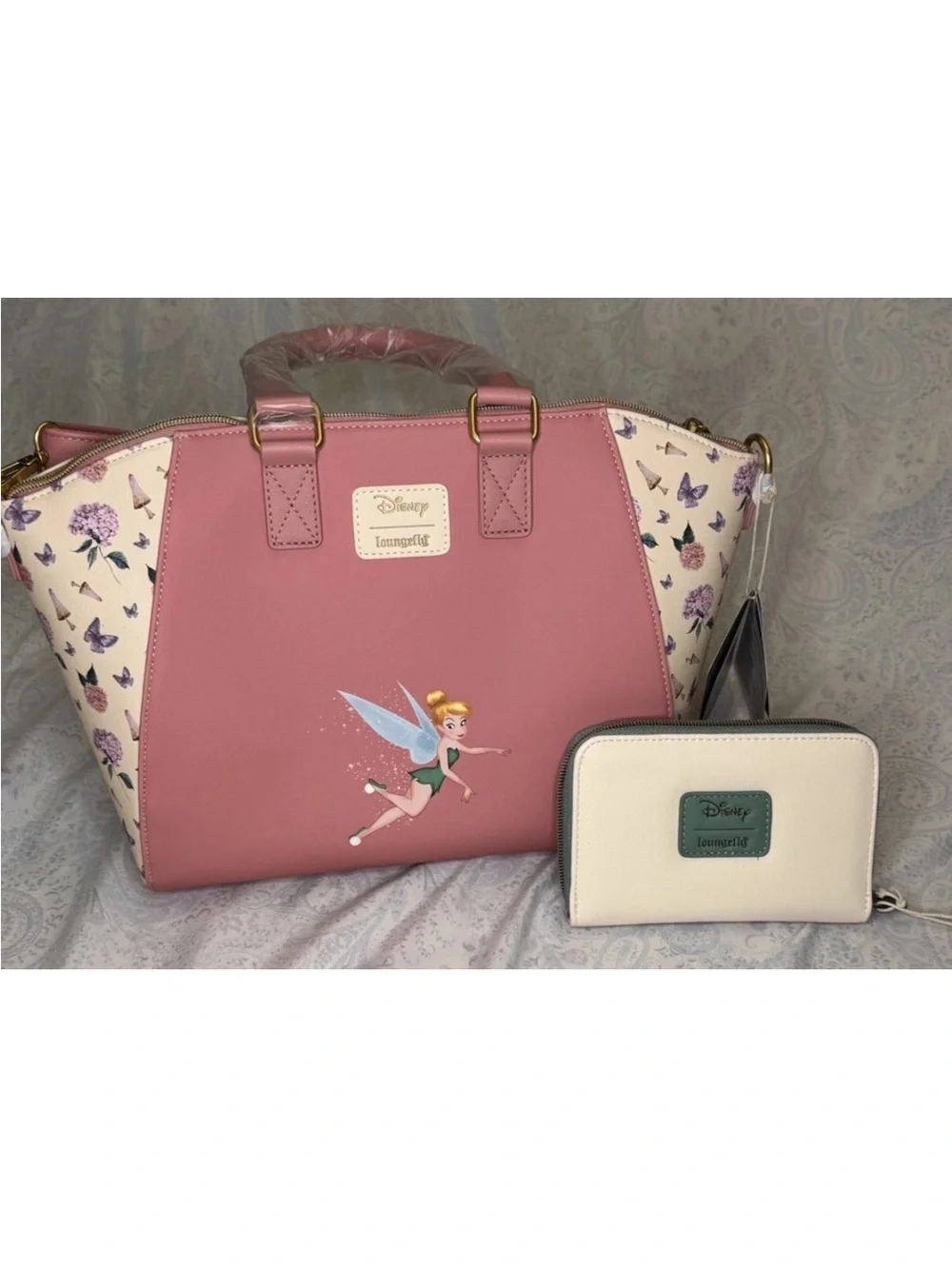 Loungefly Tinkerbell Flower Nap Satchel & Wallet